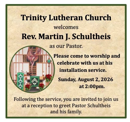Trinity Welcomes Pastor Schultheis